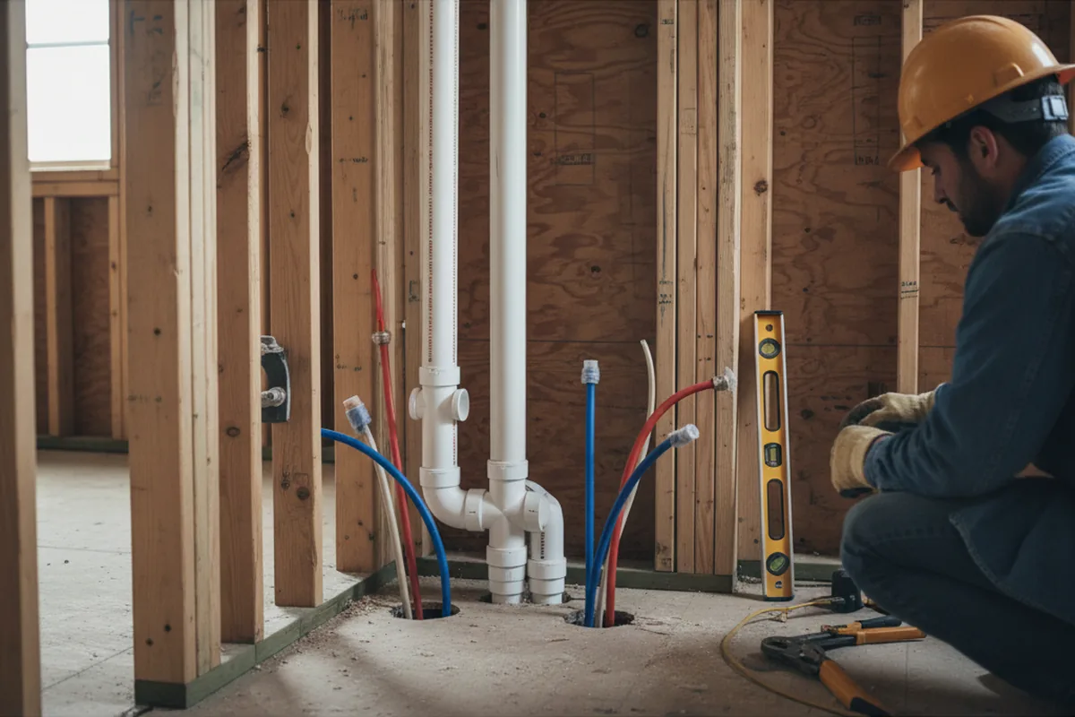 Drain and supply rough-in during Sump Pump Repair in Torrance